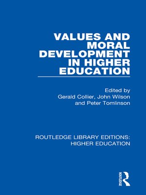 cover image of Values and Moral Development in Higher Education
